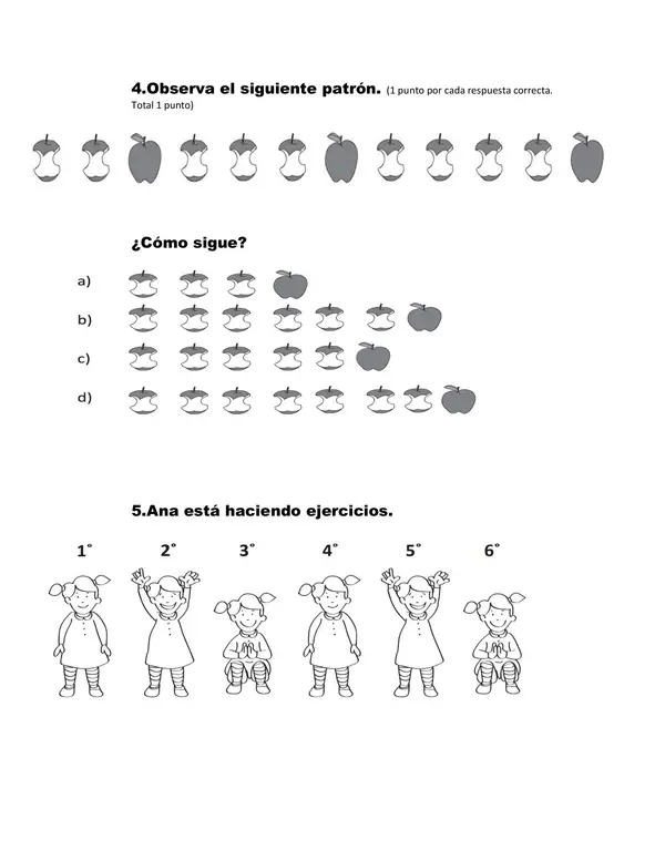 Prueba editable Word Matemática Unidad medida y patrones Primer año básico