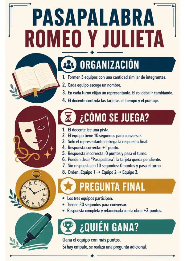 JUEGO PASAPALABRAS ROMEO Y JULIETA 