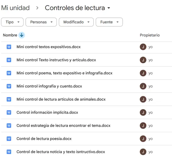 Controles de lectura