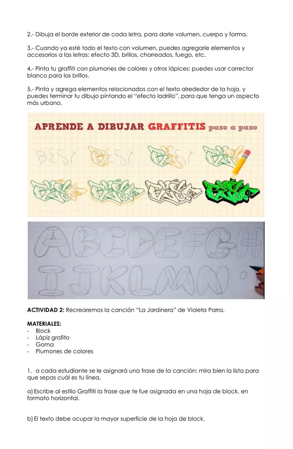 Artes visuales - Grafitti - 6° básico