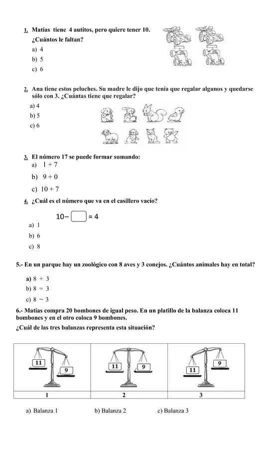 PRUEBA GLOBAL MATEMÁTICAS 2° BÁSICO