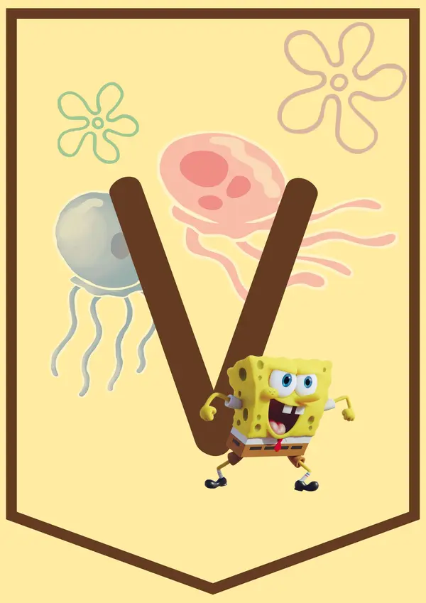 BANDERÍN "BIENVENIDOS" VERSION BOB ESPONJA 😊
