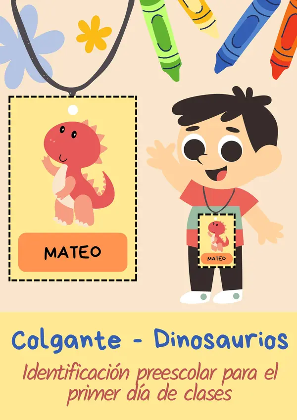 COLGANTE - IDENTIFICACIÓN PREESCOLAR - DINOSAURIOS