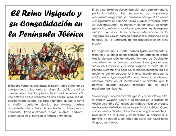 Guía de trabajo - Reino visigodo y su consolidación en la península Ibérica