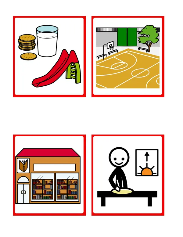 Pictogramas para rutina escolar