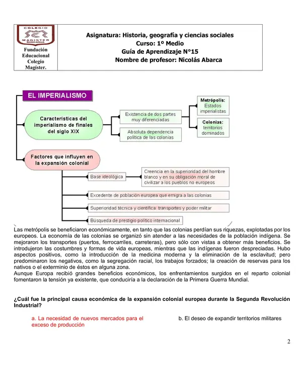 antecedentes 1º guerra Mundial
