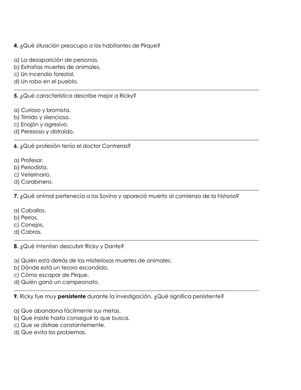 Evaluación "El Chupacabras de Pirque" | Word Editable | Incluye Pauta de Corrección