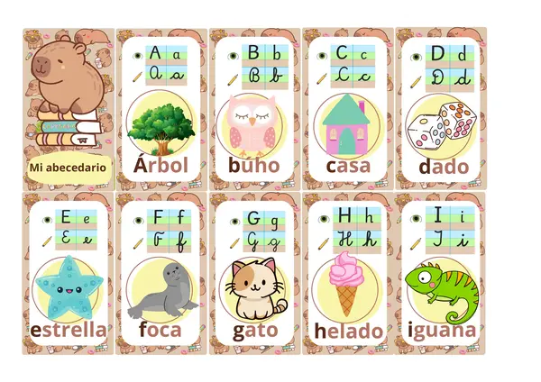 abecedario llavero Capybara