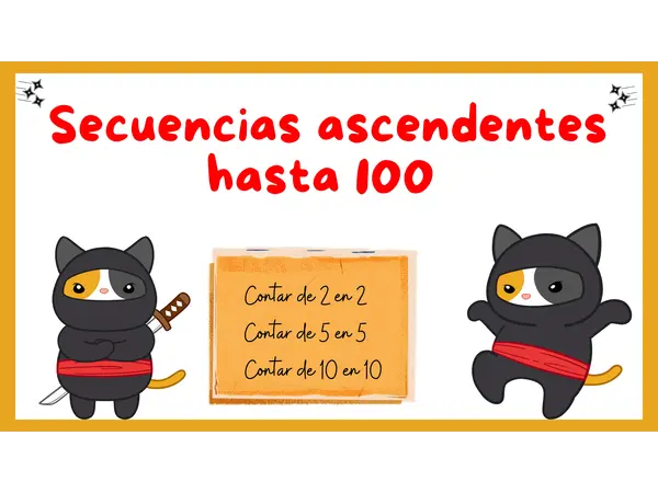 Secuencias hasta 100 (contar de 2 en 2, 5 en 5 y 10 en 10)