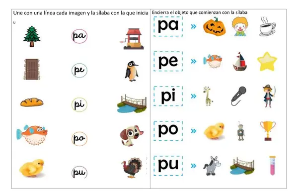 LETRA P actividades