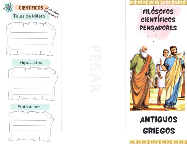  Tríptico: Legado Griego - Filósofos, Científicos y Pensadores