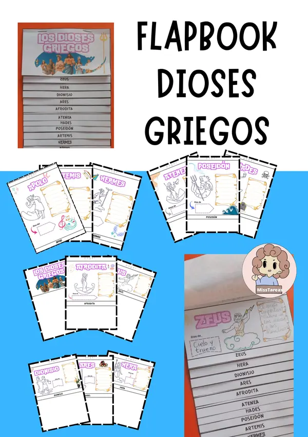  Flapbook Interactivo: Dioses Griegos - Mitología y Cultura