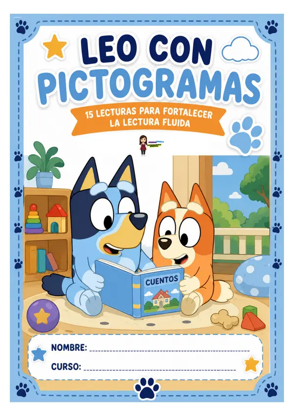 Lectura con pictogramas temática Bluey 