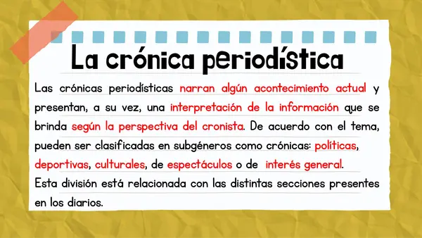 PPT - La crónica periodística