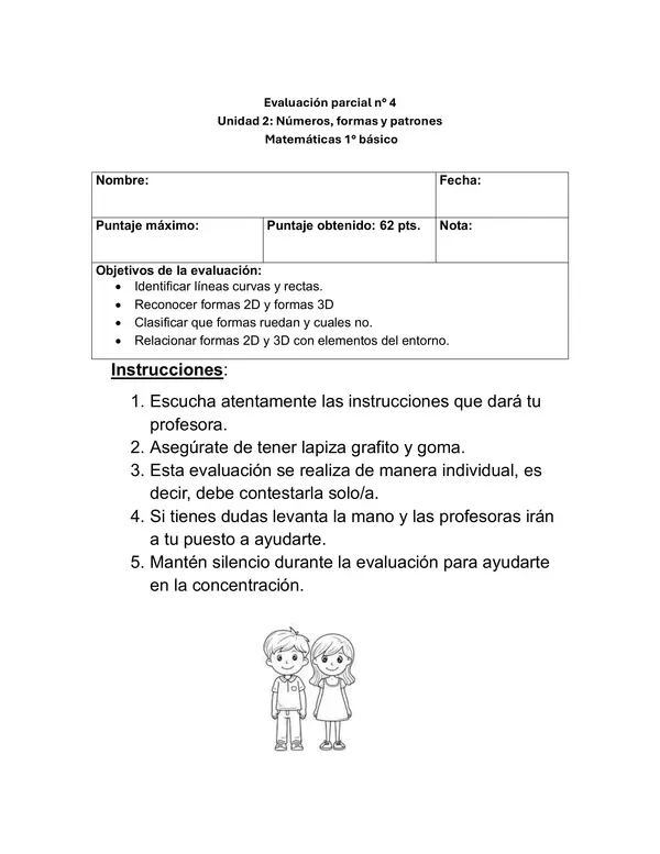 Evaluación matemáticas 1° básico_geometría