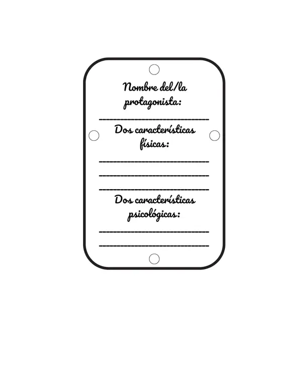 Evaluación libro a elección personaje armable
