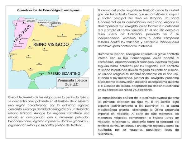 Guía de trabajo - Reino visigodo y su consolidación en la península Ibérica