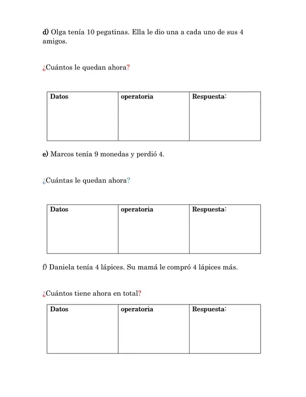 Guía de aprendizaje de matemática resolución de problemas   primero básico 