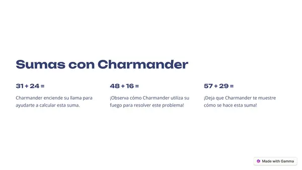 Ejercicios de sumas de 2 dígitos con Pokemon 