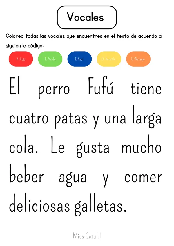 Colorea las vocales 