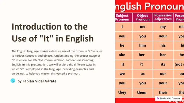 Introducción al uso del "it" en inglés