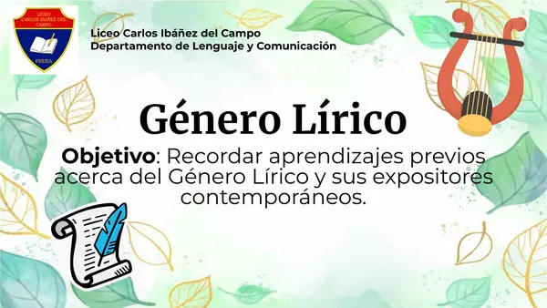 CONTEXTUALIZACIÓN GÉNERO LIRICO | profe.social