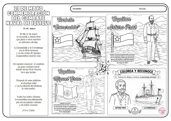 Combate Naval de Iquique (21 de mayo) – Ficha informativa + actividades