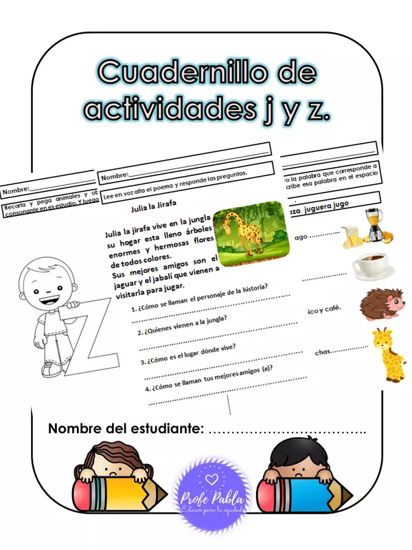 "Cuadernillo de actividades j y z"