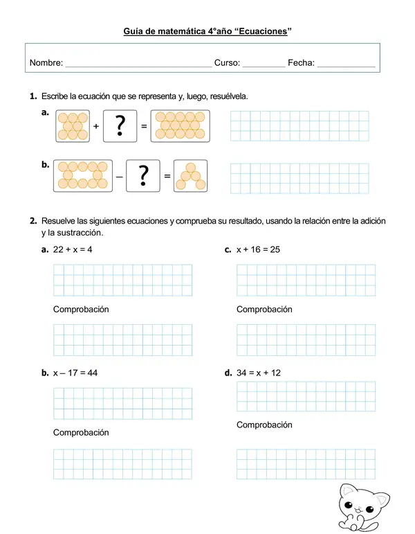 Guía 4°ño "Ecuaciones: ejercicios y Problemas"