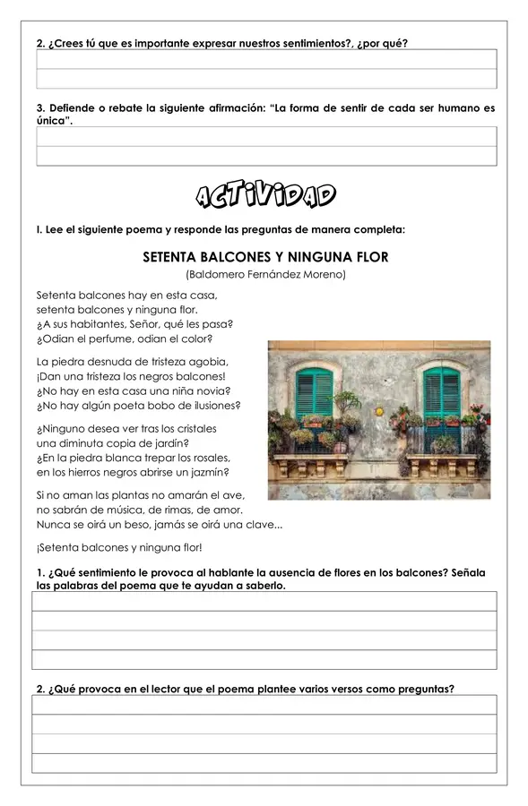 Guía de trabajo - La naturaleza en la literatura - 8° 