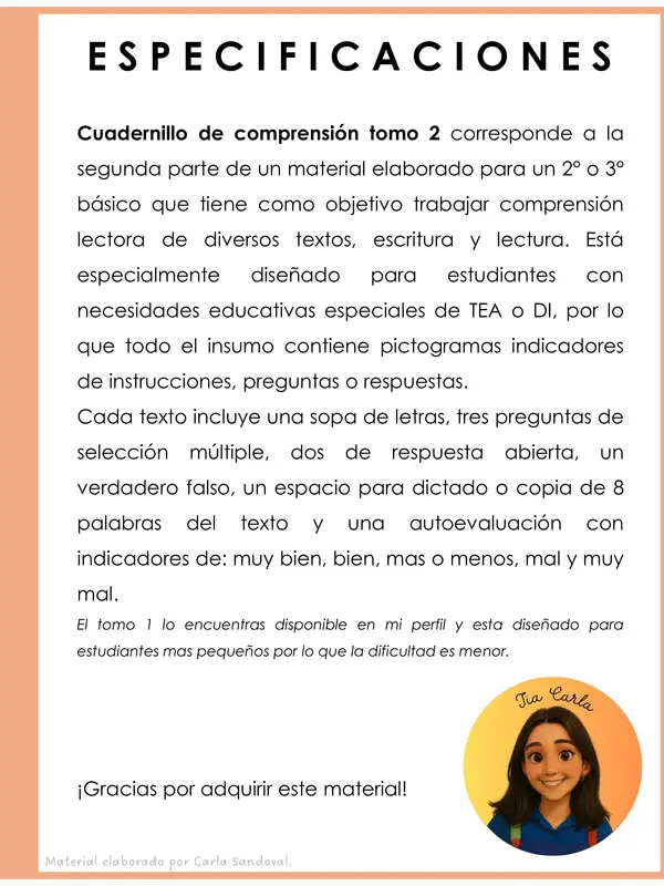 Cuadernillo de comprensión tomo 2