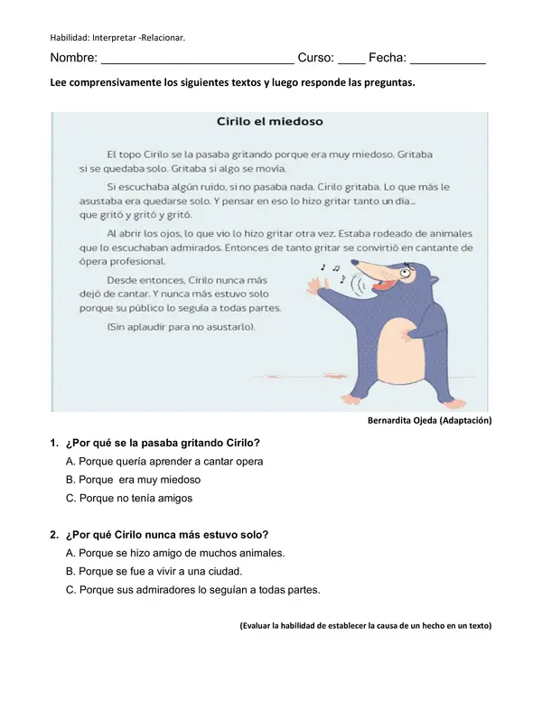 Habilidades de comprensión lectora