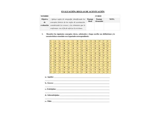 reglas de acentuación 