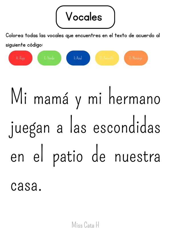 Colorea las vocales 