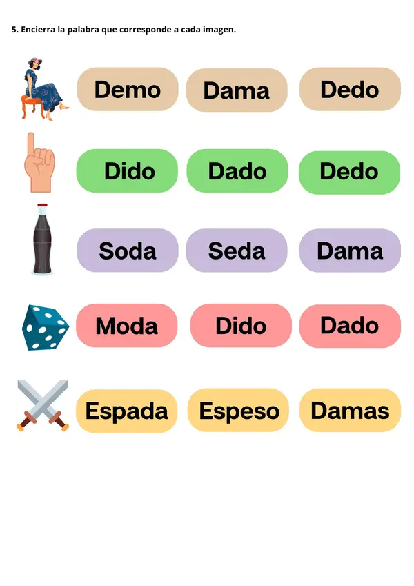 Guía letra D
