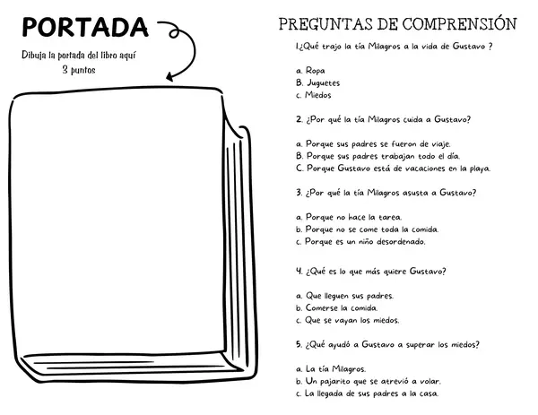 Evaluación libro "Gustavo y los miedos"