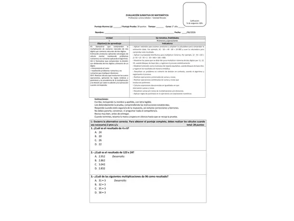 Multiplicaciones y divisiones