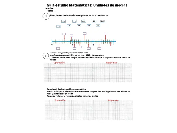 Guía de estudio: unidades de medida