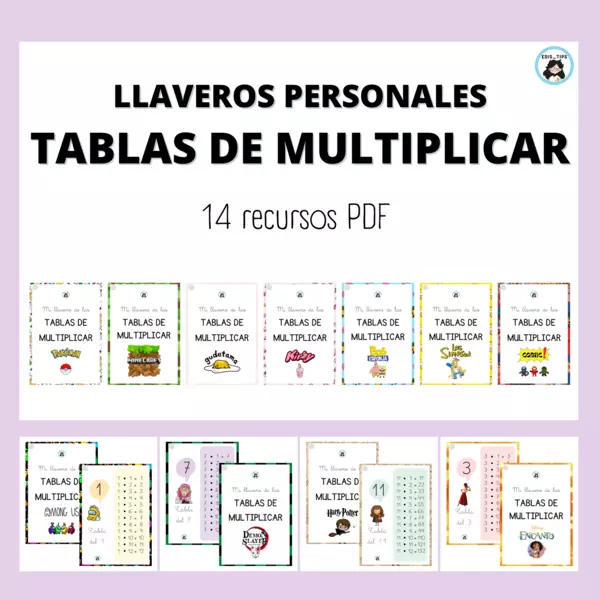 14 LLAVEROS - TABLAS DE MULTIPLICAR