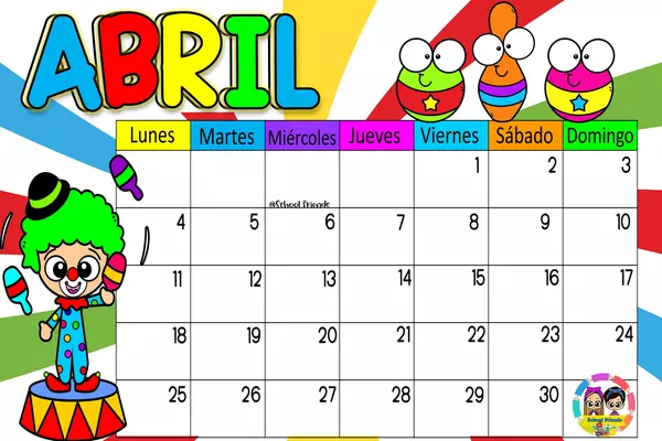 Calendario y planner Abril