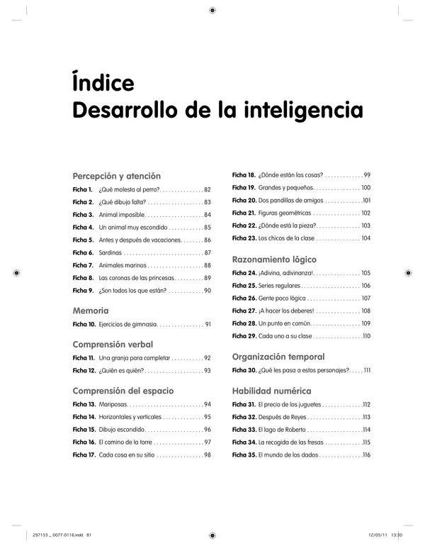 Fichas para ejercitar la lógica y la atención para niños de 7 años