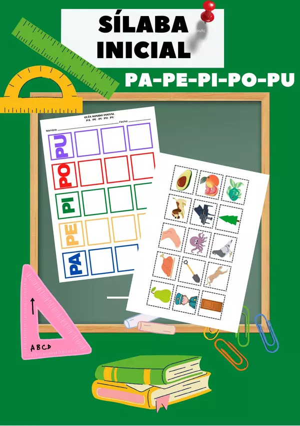 Guía de silaba inicial:  Sílabas PA-PE-PI-PO-PU