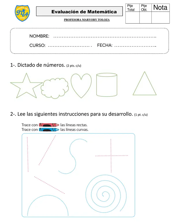 EVALUACION DE MATEMATICAS figuras 2D