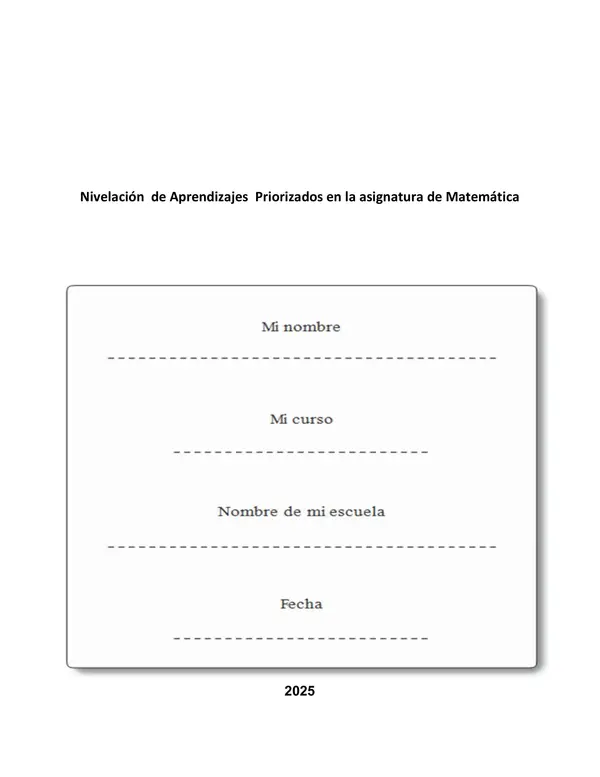Proyecto Nivelación Matemática Segundo OA 12