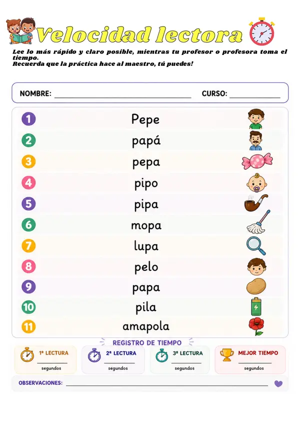 Velocidad lectora 