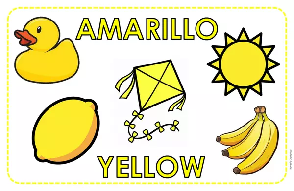 Carteles de los colores en inglés/español MAYUSCULAS 