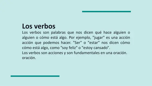 Verbos en infinitivo