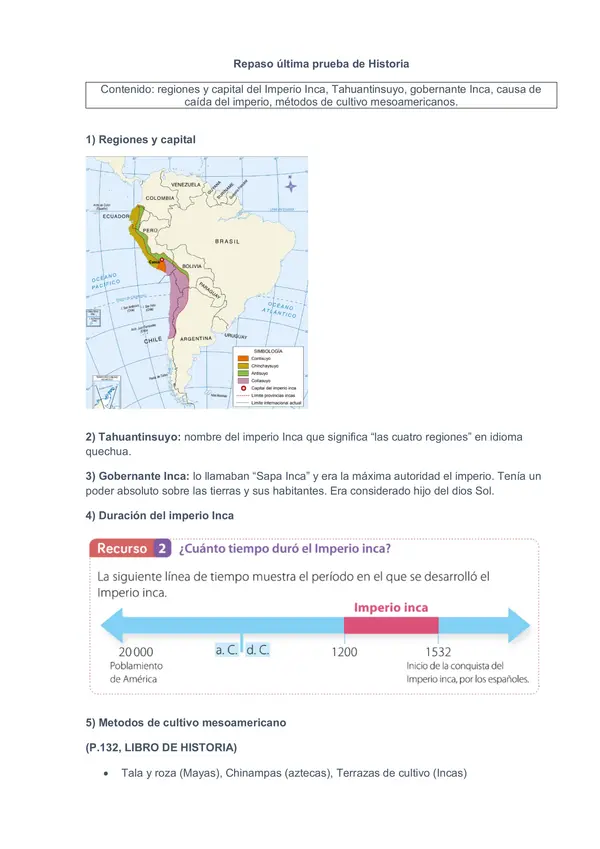 Repaso prueba de historia INCAS