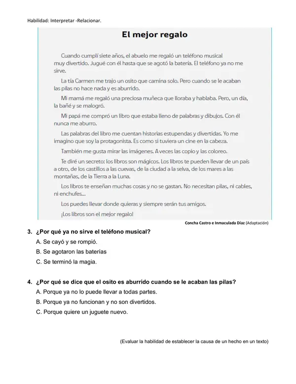 Habilidades de comprensión lectora