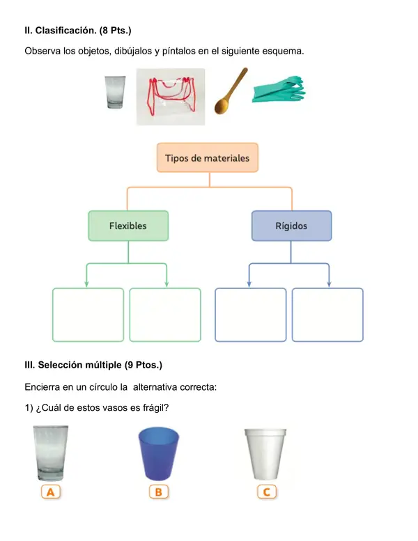 Evaluación tipos y cambios en los materiales